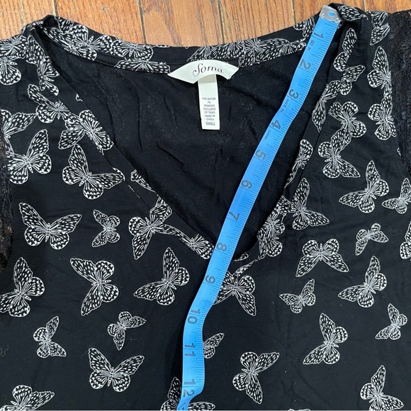 Soma Black Butterfly Pattern Tank Top - Picture 2 of 8